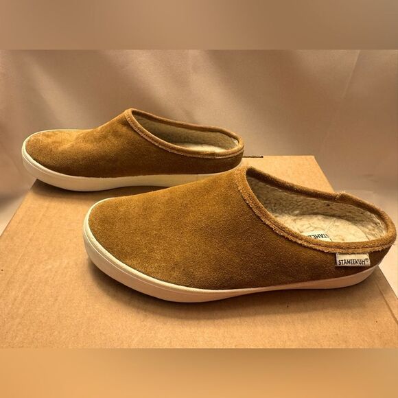 Staheekum cami mule chestnut tan suede size 7 bohemian casual Athleisure - Picture 1 of 8
